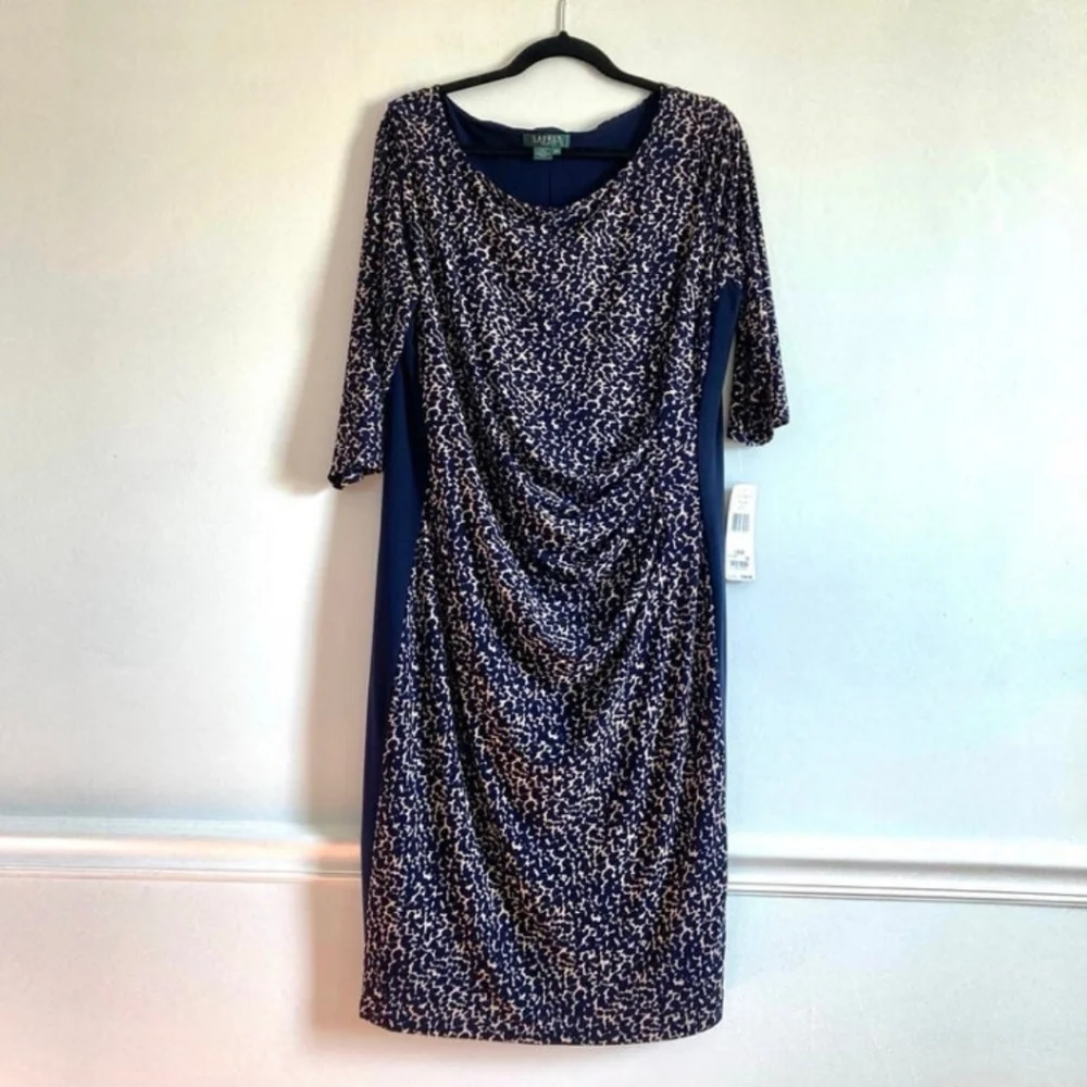 NEW Ralph Lauren Ruched Dress - Picture 1 of 8